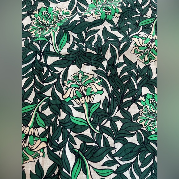 Lane Bryant Green & White Button Down Cotton Blouse with Tie Sleeves 26/28 - Picture 10 of 16